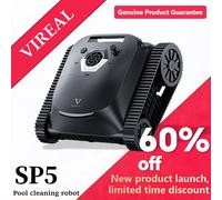 VIREAL SP5 Nettoyeur de piscine robotisé - Version améliorée 2026, Grimpant aux murs et sur la ligne d'eau, Sans fil, Couvre jusqu'à 300 m² ㎡ Aspiration de 21 m³/h, autonomie de 180 minutes, SP5