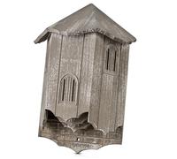 VIREESR Château en bois pour l'extérieur, grande boîte à trois chambres parfaitement conçue pour attirer les chauves-souris, durable et facile à accrocher (chauve-souris Ⅰ Bois vieilli)