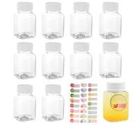 VireEyU 10 bouteilles en plastique transparent de 100ml, bouteilles de jus réutilisables avec couvercles et étiquettes, idéales pour le yaourt, le café, les smoothies et l'eau