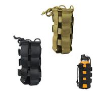 VireEyU 2 Pièces Porte-bouteilles Tactique, Pochette pour Bouteilles d'Eau, Sac pour Bouteilles Militaire, Support pour Bouteille d'Eau pour Randonnée, Vélo, Course et Camping (Noir et Marron)