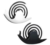 VireEyU 2 Pièces Porte-Spirale Anti-Moustiques en Forme d'Escargot, Conteneur pour Encens, Portable et Créatif, pour Chambre, Cuisine et Bureau (Noir/Blanc)