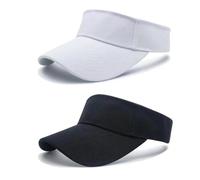 VireEyU 2 Pièces Visor Cap Unisexe - Casquette Réglable, Respirante et Absorbante pour Golf, Tennis, Baseball, Cyclisme et Course - Noir/Blanc