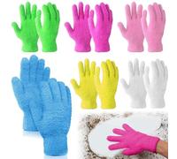 VireEyU 6 Paires de Gants de Nettoyage Universels en Microfibre - Gants à Poussière Colorés pour Surfaces Sensibles, Idéals pour Voiture, Maison et Nettoyage de Cuisine (Couleurs Mélangées)