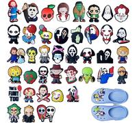 VireEyU Charms de Chaussure, 40 Pièces sur le Thème d'Halloween, Décorations de Chaussure Horreur, Charms en PVC pour Sabots, Bracelets, Idéals pour Cadeaux d'Anniversaire, Accessoires
