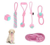 VireEyU Ensemble de Jouets pour Chiens en Corde - 6 Pièces Durables et Interactifs en Coton Naturel - Idéal pour Chiots, Dentition, Petits et Moyens Chiens