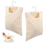 VireEyU Lot De 2 Sacs À Pinces À Linge - 28 X 32 Cm, Avec Cintre Et Crochet De Suspension, Organisateur Réutilisable Pour Salle De Bain Et Dressing - Pour Pinces À Linge, Chaussettes, Sous-Vêtements