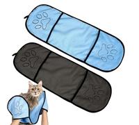 VireEyU Lot de 2 Serviettes pour Chiens Ultra Absorbantes en Microfibre, Serviette Sèche Rapide pour Chiens, Chats, Chiots et Petits Animaux, Gris et Bleu