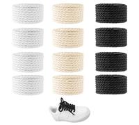 VireEyU Lot de 3 paires de lacets ronds en coton de 160 cm - Lacets épais tissés à la main pour baskets et chaussures de sport - Lacets robustes et durables - Parfaits pour le quotidien.