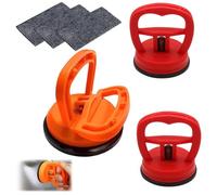 VireEyU Pack de 3 Outils pour Réparation de Bosses avec Ventouse - Débosselage Auto,Ventouse Grande,Ventouse Petite,avec 3 Chiffons de Réparation des Rayures,Ventouse à Vide,Outil Débosselage Auto.