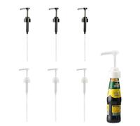 VireEyU Pack de 6 Pompes Doseuses pour Bouteilles, Idéales pour Sirop, Huiles et Sauces. Pompes de Remplacement Réutilisables en Plastique pour Bouteilles, Parfaites pour Doser Sauce et Vinaigrette.