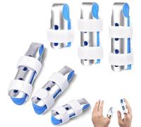 VireEyU Protection pour Doigts 6 Pièces - 3 Tailles Différentes, Attelles Ajustables pour Petits à Grands Doigts, Idéal pour l'Arthrite, les Fractures, la Ténosynovite, Inclus Manchons de Protection