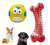 VireEyU Set de Jouets pour Chiens,Jouet à Mâcher en Caoutchouc Naturel et Balle Sonore en Latex,Robuste pour Chiens de Taille Moyenne à Grande, Parfait pour Mâcher,Rapporter et Jouer Interactivement.