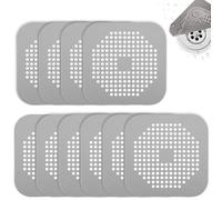 VireEyU Set Universel de Bouchons de Drain, 10 Bouchons de Lavabo en Silicone avec Filtre à Cheveux, Flexible pour Baignoire, Évier et Douche, Bouchon de Baignoire en Caoutchouc, Facile à Nettoyer