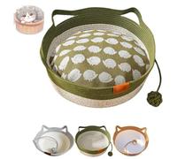 Virelapets Panier pour chat en corde tissée - Cordes en coton naturel respirantes et durables, parfait pour le salon, la chambre à coucher ou le bureau, fournissant un endroit de repos confortable