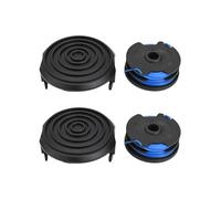 VIRELLO Bobine de rechange et housse pour débroussailleuse électrique Harbor Freight Bauer 20115E-B - Nylon double épaisseur - 1,65 mm x 8,2 m - Noir/bleu - Entretien de cour filaire