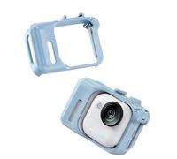 VIRELLO Cadre de protection pour Insta360 GO Ultra, cage antichoc à clipser avec support de griffe, design extensible pour micro et lumière, bleu