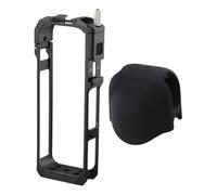 VIRELLO Cage de protection en aluminium pour Insta360 X5, cadre à dégagement rapide avec support griffe, trou de filetage 1/4, couvercle d'objectif en silicone inclus, boîtier en métal pour