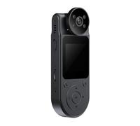 VIRELLO Caméra corporelle 1080p avec objectif rotatif à 180°, enregistreur vidéo portable pour l'application de la loi, batterie 1400 mAh, vision nocturne, prend en charge la carte TF 128 Go, noir