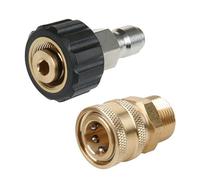VIRELLO Ensemble d'adaptateurs pour nettoyeur haute pression 5000 PSI M22 14 mm Kit de connexion rapide pivotant pour lances compatibles avec tuyaux et pompes de 0,95 cm
