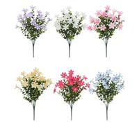 VIRELLO Fleurs artificielles d'extérieur en plastique - Écran en soie - Couleur vive - Décoration stable pour jardin, porche, allée, fête de mariage