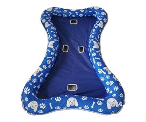 VIRELLO Flotteur de piscine gonflable en PVC pour grands chiens, radeau de natation rectangulaire stable pour animaux domestiques, 145 x 95 cm, chaise longue d'été bleue