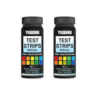 VIRELLO Lot de 100 bandelettes de test 7 en 1 pour l'eau de piscine, kit de test rapide pour le pH, l'alcalinité, la dureté du brome, l'acide cyanurique, analyse précise pour l'entretien de la piscine