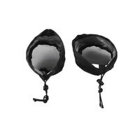 VIRELLO Lot de 2 couvercles de filtre d'aération de tente de culture, bande élastique et boucle en maille anti-poussière pour conduits de 10,2/15,2/20,3 cm, en tissu Oxford noir