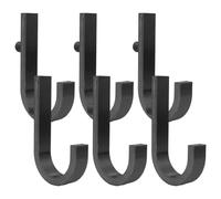 VIRELLO Lot de 2 crochets en J pour abris de jardin Suncast et Craftsman, support mural pour échelle, crochets de rangement en plastique robuste, facile à installer, économiseur d'espace, noir