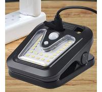 VIRELLO Lot de 2 lampes solaires à clipser, 25 LED avec détecteur de mouvement, lumière de clôture extérieure, 600 lumens, lampe de sécurité étanche pour terrasse, gouttière, garde-corps de jardin