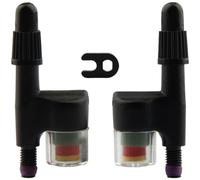 VIRELLO Lot de 2 moniteurs de pression des pneus de vélo, indicateur de valve Presta en temps réel avec 3 couleurs pour vélos de route et VTT, tige en alliage d'aluminium