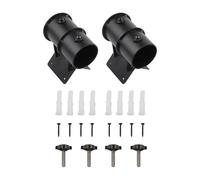 VIRELLO Lot de 2 supports de parasol robustes en métal pour poteaux de 3,8 à 5,1 cm sur balustrade, clôture, banc, noir