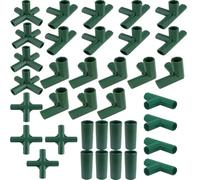 VIRELLO Lot de 36 connecteurs d'angle en plastique de 16 mm pour tube de jardin, raccords 3/4/5 voies pour tunnel, support de fleurs, étagère