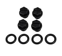 VIRELLO Lot de 4 bouchons de vidange de pompe de piscine avec joint, filetage mâle de 6,35 mm pour Hayward SP1800X SP1750 SP1775, panier de vidange en plastique noir pour entretien de piscine