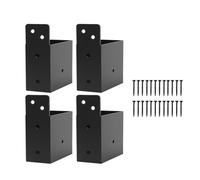 VIRELLO Lot de 4 supports de pergola en acier au carbone, connecteurs de montage robustes pour bois de 5 x 10 cm, kit de support de balustrade renforcé pour terrasse, tonnelle, patio, noir avec vis