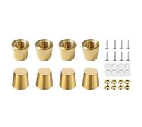 VIRELLO Lot de 8 pieds de meubles en laiton doré de 15 mm avec vis pour planche à découper, plateau de service, haut-parleur, boîte à bijoux, absorption des chocs