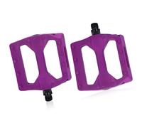 VIRELLO Pédales de vélo, MountainRoadNylonPlate-forme en plastique avec roulement DUBearing, bande de roulement large, tige en acier pour clé à molette de 15 mm, noir