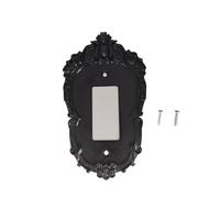 VIRELLO Plaque d'interrupteur gothique victorien, panneau de sortie murale décoratif noir pour décoration d'intérieur, design architecture complexe, matériau PLA avec vis, facile à installer pour un