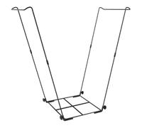 VIRELLO Support de sac poubelle de camping, pliable et portable pour randonnée, pique-nique, plage, camping-car, cadre noir robuste de gestion des déchets 30 x 32,5 x 67 cm