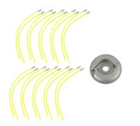 VIRELLO Tête de ligne en aluminium avec 20 cordes de tonte, remplacement durable pour débroussailleuse, débroussailleuse, kit d'outils de jardin argenté facile à installer