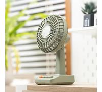 VIRELLO Ventilateur de bureau rétro portable avec 5 vitesses et mode naturel, batterie de 2000 mAh pour 11 heures d'utilisation, ventilateur personnel silencieux rechargeable par USB pour la maison