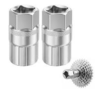VIRELONAXA 2PCS Démonte Cassette Vélo 2-en-1, Outil pour Roue Libre et Bague de Verrouillage, Compatible 5 à 12 Vitesses, Accessoire Compact Démonte-Cassette, Retrait Frein à Roue Libre