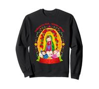 Virgen de Guadalupe Cartoon Mexican Culture Religious Faith Sweatshirt