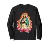 Virgen de Guadalupe Catholic Faith Tee Latinx Religious Manche Longue