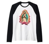 Virgen de Guadalupe Catholic Faith Tee Latinx Religious Manche Raglan