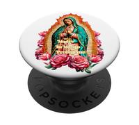 Virgen de Guadalupe Catholic Faith Tee Latinx Religious PopSockets PopGrip Adhésif