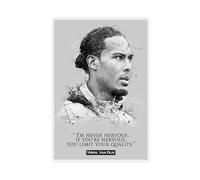Virgil Van Dijk - Poster sur toile avec citation inspirante et motivante - Décoration murale pour salon, chambre à coucher - 30 x 45 cm
