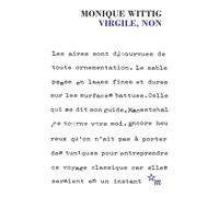 Virgile, non - Monique Wittig - Minuit - Poche - Roman