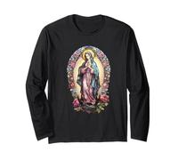 Virgin Mary Blessed Christian Women Mexican Religious Art Manche Longue