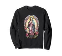 Virgin Mary Blessed Christian Women Mexican Religious Art Sweatshirt