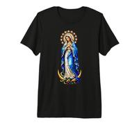 Virgin Mary Immaculée Conception Gothique Mosaïque Icône Art T-Shirt Haut de Gamme